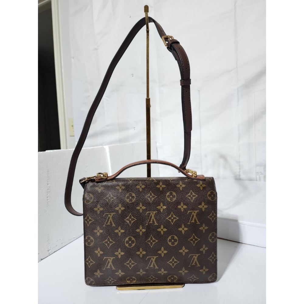 LOUIS VUITTON Monogram Monceau Satchel Bag Brown - Picture 3 of 16